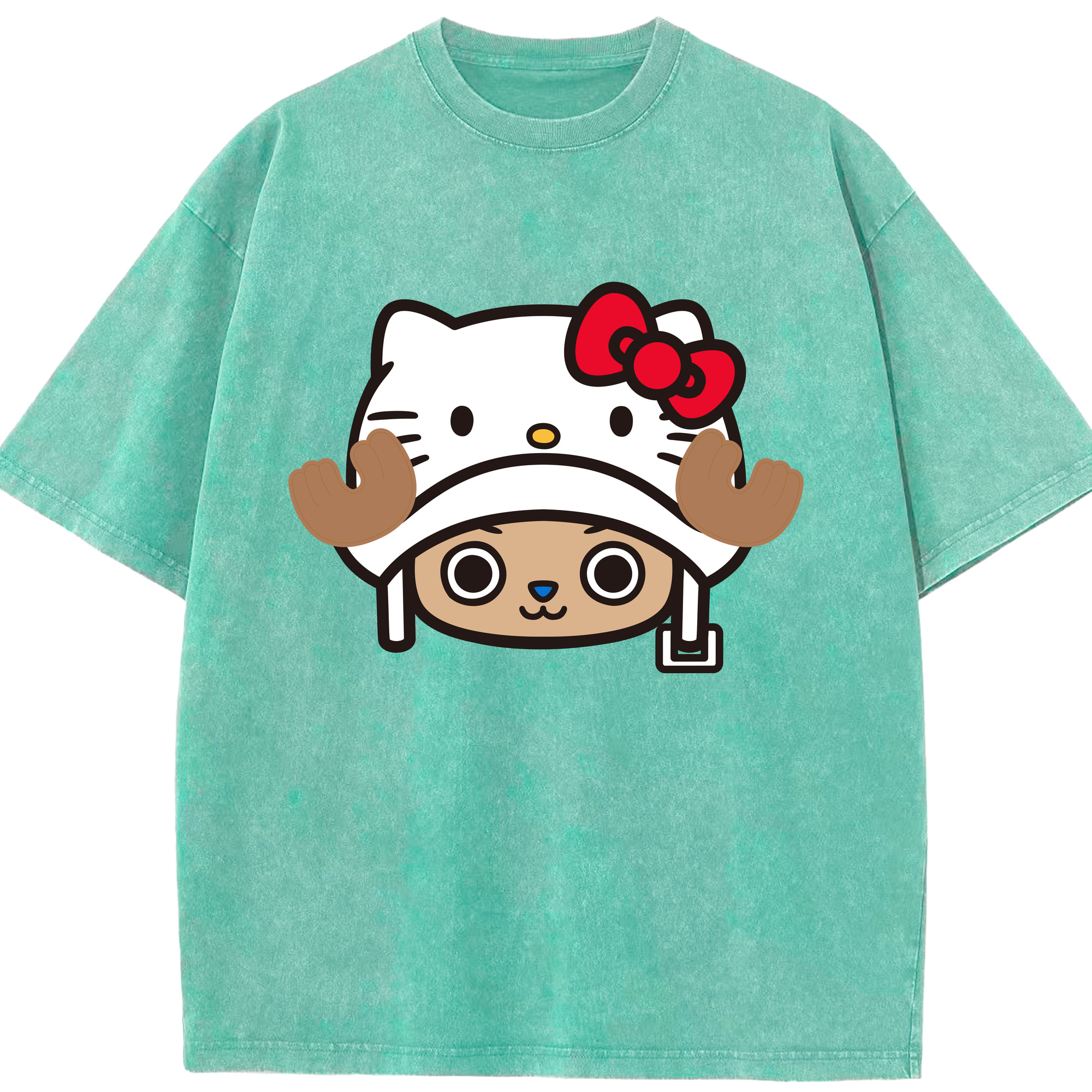 （画像用） Hello Kitty ハローキティ 綿100% ヴィンテージ風 半袖Tシャツ（フロントプリント）